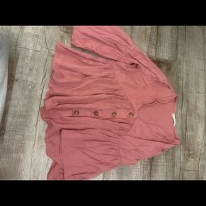 Mauve long sleeve baby doll top